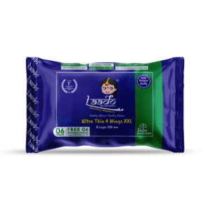Organic Cotton Sanitary Pad Napkin | 30 pads, 2XL, 5 Packs | Anion Chip | Biodegradable Disposal Pouch