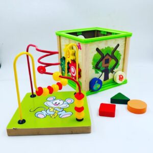 Channatpatna Wooden Toy | 5 Sided Multi-Functional Puzzle