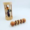 Montessori inspired wooden musical rattle made of Neem and Maple wood by the skilled artisans of Channapatna.