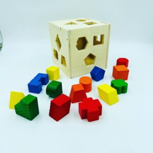Wooden Shape Sorting Cube | Channapatna | (15 colorful pieces)