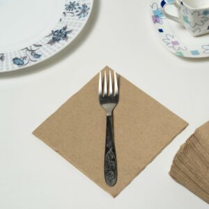 Recycled Paper Serving Tissue Napkins (Single Ply, 18GSM, pack of 10 x 100 tissues)