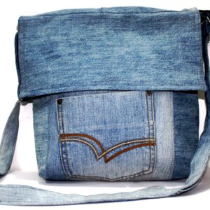 Denim Side Bag With Flap (28×23 cm)