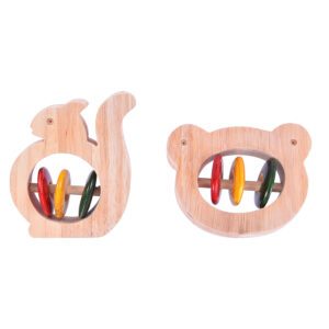 Wooden Toy : Animal Rattle for Kids (Set of 2)