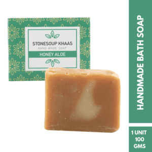 Stonesoup Khaas Bath Soap | Honey-Aloe-Turmeric (100 gm) bar