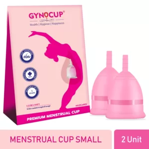 GynoCup Reusable Menstrual Cup for Women Safe, Easy-to-Use & Comfortable (Pack of 2 ) (Small)