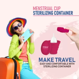 GynoCup Collapsible Silicone Cup Menstrual Cup Sterilizer | Kills 99% of Germs in 2 Minutes | Microwave Friendly – 1 Unit (Multicolor)